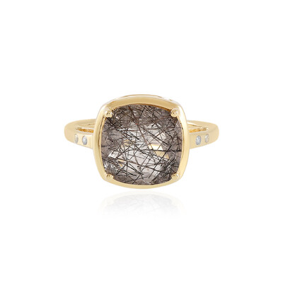 Bague en argent et Quartz rutile noir