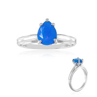 Bague en argent et Opale bleue d'Éthiopie