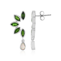 Boucles d'oreilles en argent et Diopside de Russie