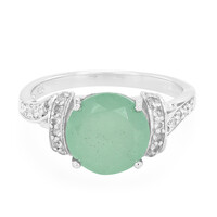 Bague en argent et Calcédoine verte