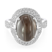 Bague en argent et Agate du Botswana