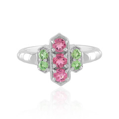 Bague en argent et Tourmaline rose du Nigéria