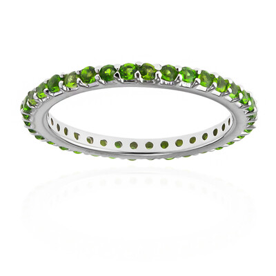 Bague en argent et Diopside de Russie