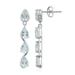 Boucles d'oreilles en argent et Topaze bleu ciel