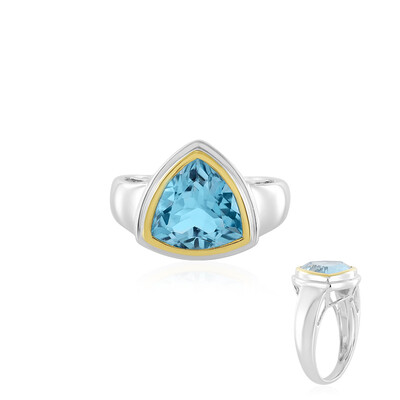 Bague en argent et Topaze bleu Suisse