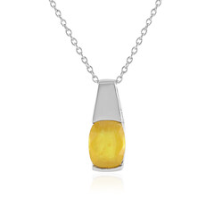 Collier en argent et Saphir jaune de Madagascar