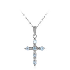 Collier en argent et Topaze bleu ciel