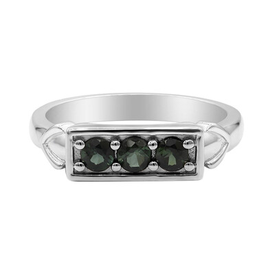 Bague en argent et Tourmaline verte du Brésil