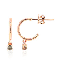 Boucles d'oreilles en or et Diamant rose de France SI1 d'Argyle 