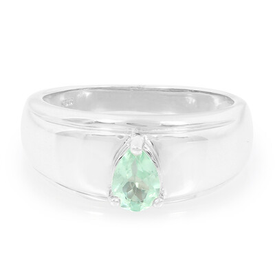 Bague en argent et Fluorapatite menthe