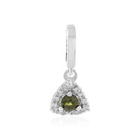 Pendentif en argent et Zircon de Ceylan vert