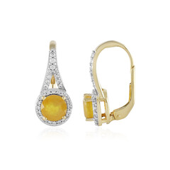 Boucles d'oreilles en argent et Saphir jaune de Madagascar