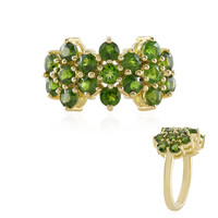 Bague en argent et Diopside de Russie