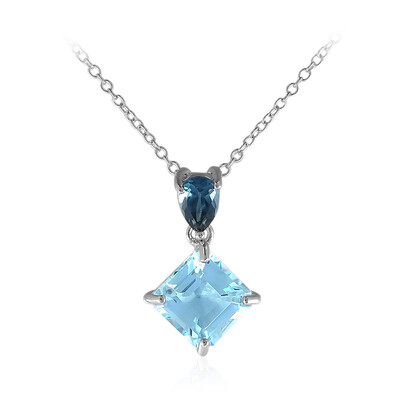 Collier en argent et Topaze bleu ciel