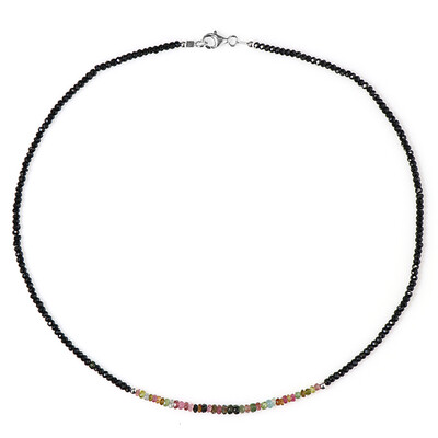 Collier en argent et Spinelle noir