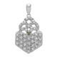 Pendentif en argent et Diamant vert forêt