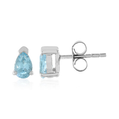 Boucles d'oreilles en argent et Topaze bleu ciel