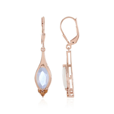 Boucles d'oreilles en argent et Pierre de Lune blanche (KM by Juwelo)