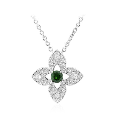 Collier en argent et Diopside de Russie