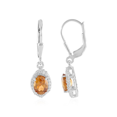 Boucles d'oreilles en argent et Zircon mandarine