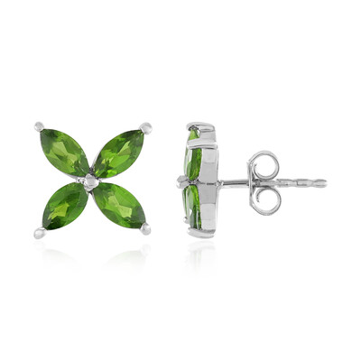 Boucles d'oreilles en argent et Diopside de Russie