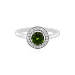 Bague en argent et Diopside de Russie