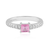 Bague en argent et Saphir rose de Madagascar