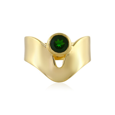 Bague en argent et Diopside de Russie