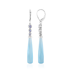 Boucles d'oreilles en or et Calcédoine bleue (KM by Juwelo)