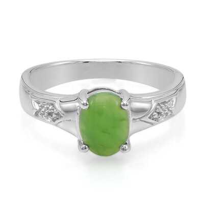 Bague en argent et Chrysoprase impériale