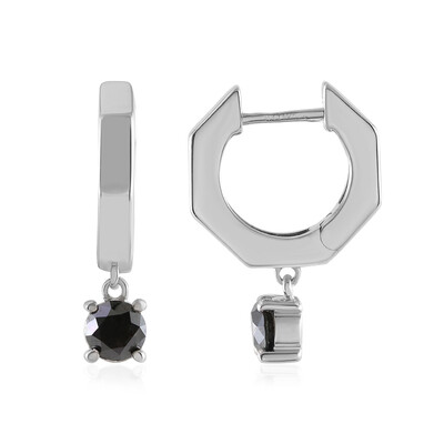 Boucles d'oreilles en argent et Diamant noir