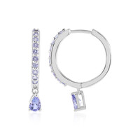 Boucles d'oreilles en argent et Tanzanite