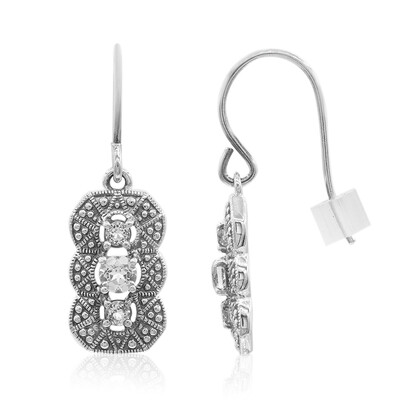 Boucles d'oreilles en argent et Topaze blanche