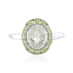 Bague en argent et Améthyste verte