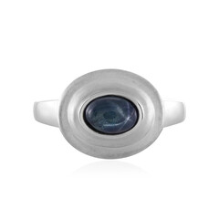 Bague en argent et Saphir étoilé bleu