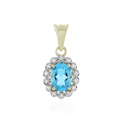 Pendentif en or et Topaze bleu Suisse (Adela Gold)