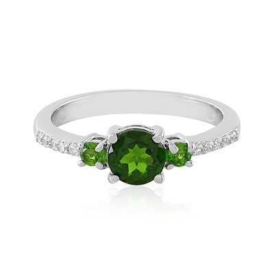 Bague en argent et Diopside de Russie