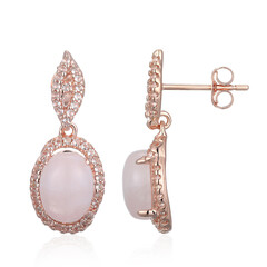 Boucles d'oreilles en argent et Quartz rose