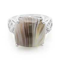 Bague en argent et Agate du Botswana