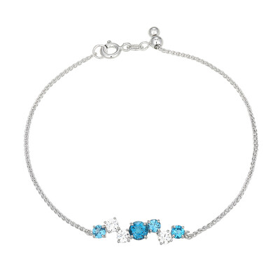 Bracelet en argent et Topaze bleu de Londres