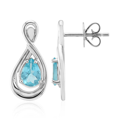 Boucles d'oreilles en argent et Apatite bleue (Pallanova)