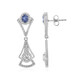 Boucles d'oreilles en argent et Saphir bleu de Ceylan non chauffé