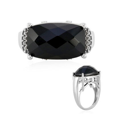 Bague en argent et Spinelle noir