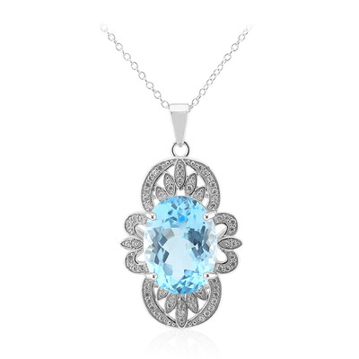 Collier en argent et Topaze bleu ciel