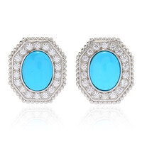 Boucles d'oreilles en argent et Turquoise Sleeping Beauty (Dallas Prince Designs)