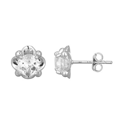 Boucles d'oreilles en argent et Topaze blanche