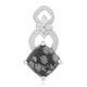 Pendentif en argent et Obsidienne Flocon-de-Neige