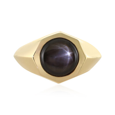 Bague en argent et Saphir étoilé noir