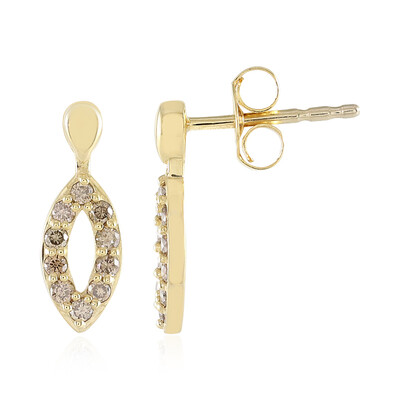 Boucles d'oreilles en argent et Diamant champagne I2