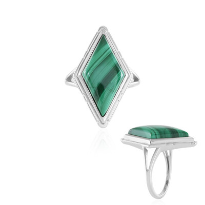 Bague en argent et Malachite (MONOSONO COLLECTION)